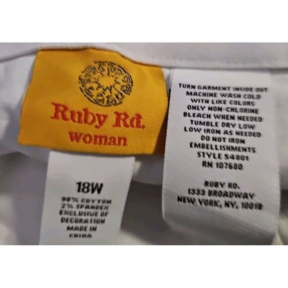 Rudy Red Women Capri Size 18 White Nwt Please Read - Picture 11 of 11